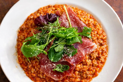 生ハムと挽き肉のトマトリゾット